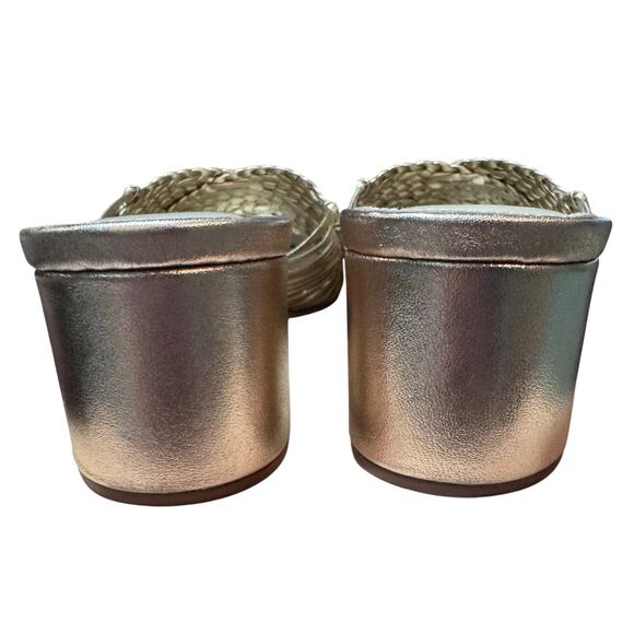 New Alexandre Birman Gold Braided Woven Ellie Block Heel Sandals Size 36.5 W/Box - Picture 9 of 12